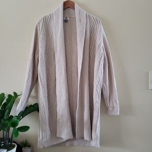OLD NAVY  BNWT Cable Knit Open Front Long Cardigan - Ivory Color XL